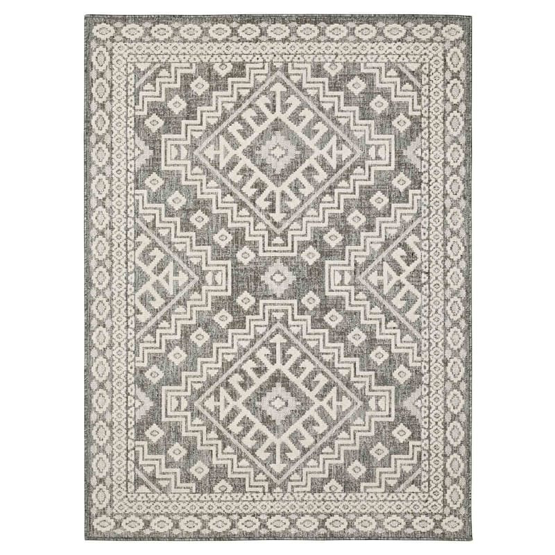 (E475) Tracey Boyd Athens Grey Diamond Design Area Rug, 5x7 | At Home