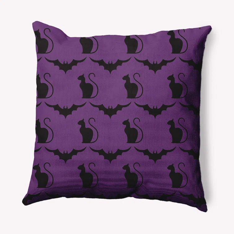 Cats And Bats Decorative Throw Pillow Square | Wayfair North America