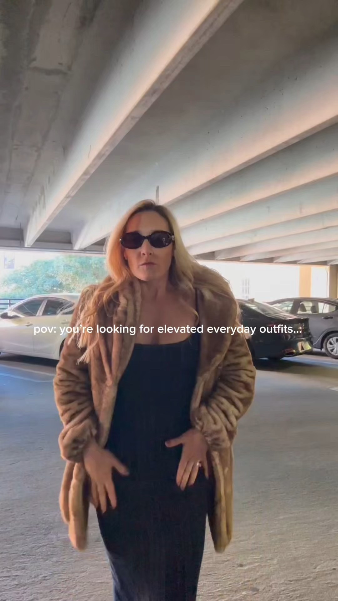 The first sign of cold in CHS calls for the furs - but in all seriousness, the GAP is so back. Obsessed with this GapStudio dress and got so many compliments on. 