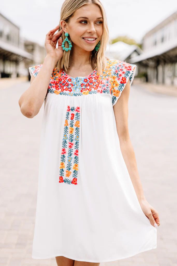 Live Your Way Ivory White Embroidered Dress | The Mint Julep Boutique