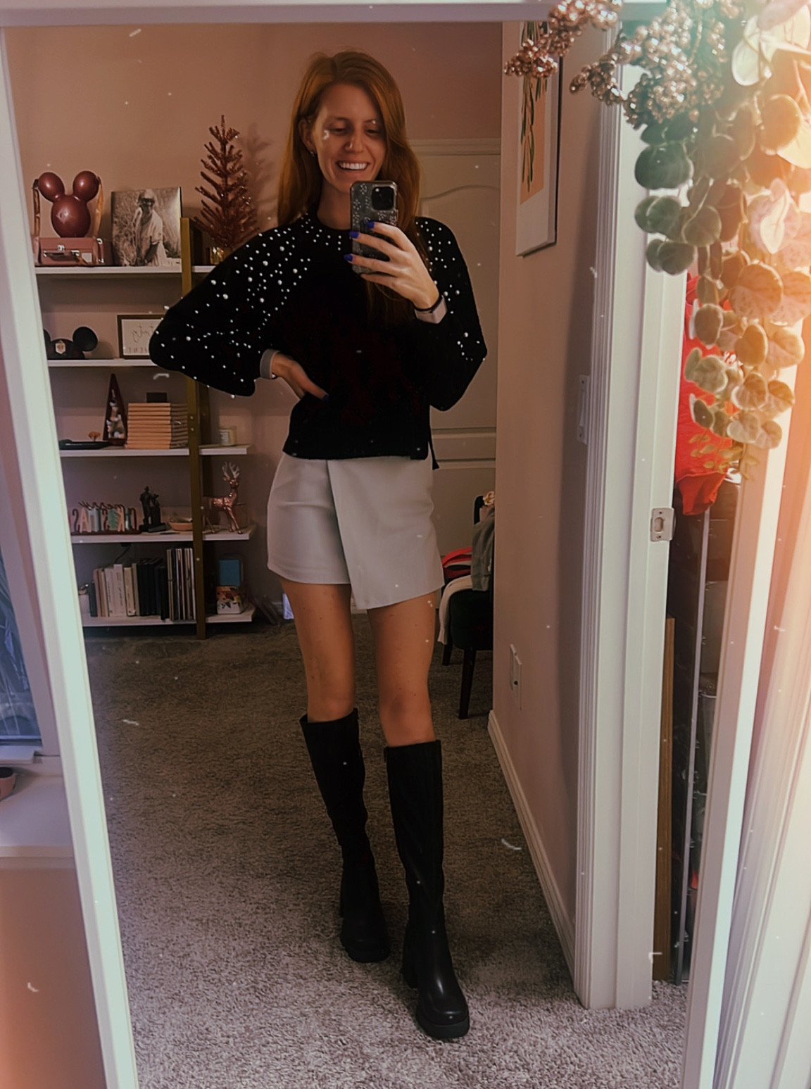 Fall/ Winter Fashion. Boots, skirts and sweaters make for a perfect fall/ winter combo 🫶🏼

I am loving the Pearl trend this year too 🖤 

#LTKGiftGuide #LTKCyberWeek #LTKHoliday