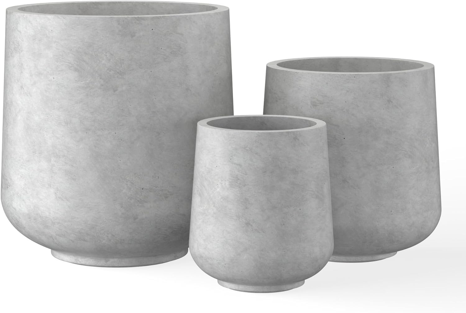 Kante 15.3"+11.6"+8.2" Dia Round Concrete Planter, Large Outdoor Indoor Planter Pots Containers w... | Amazon (US)