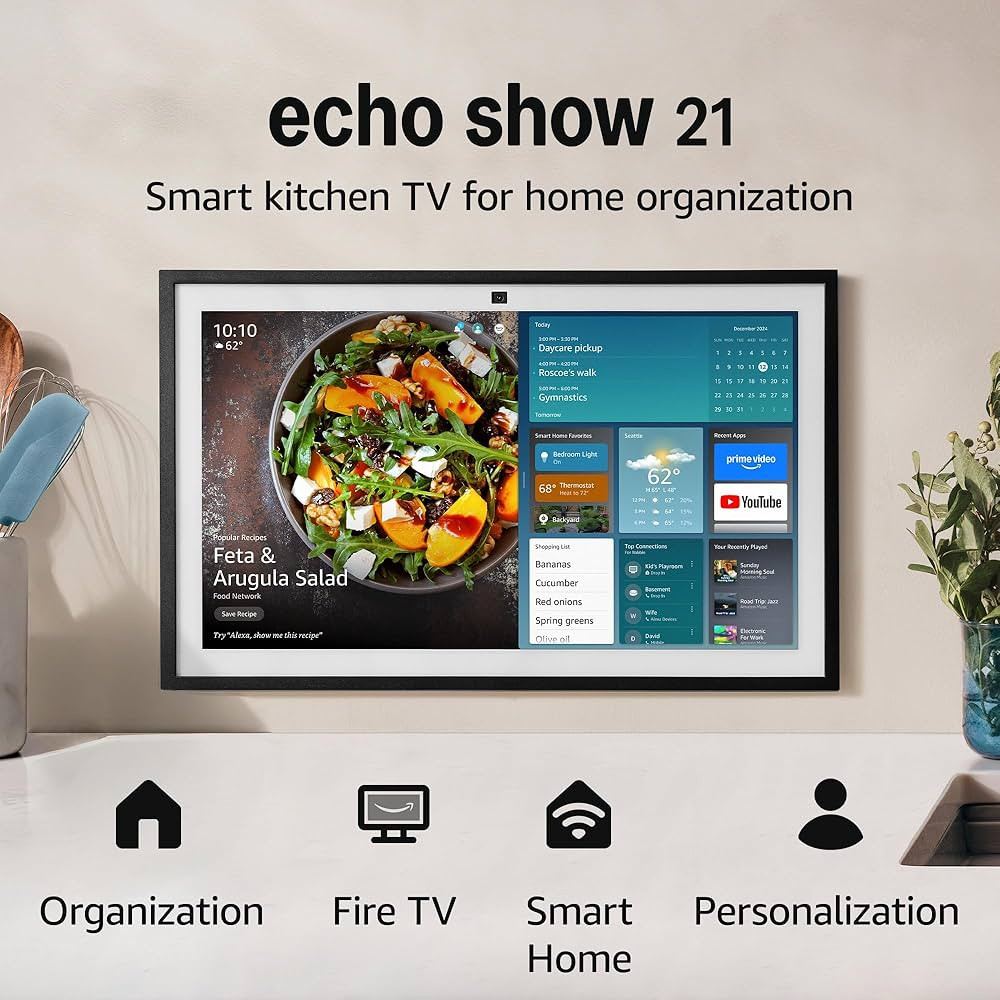 Amazon Echo Show 21 (newest model), Full HD 21" kitchen hub for home organization, with built-in ... | Amazon (US)