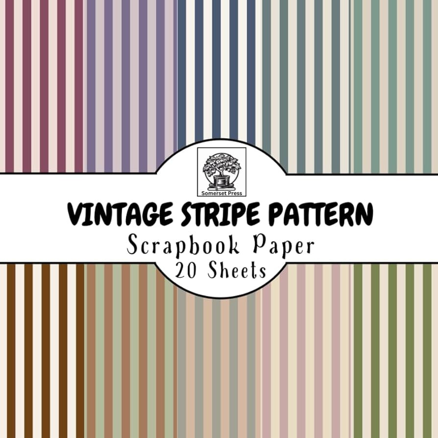 Vintage Stripe Pattern Scrapbook Paper: 20 Double-Sided Sheets for Scrapbooking, Junk Journals, C... | Amazon (US)