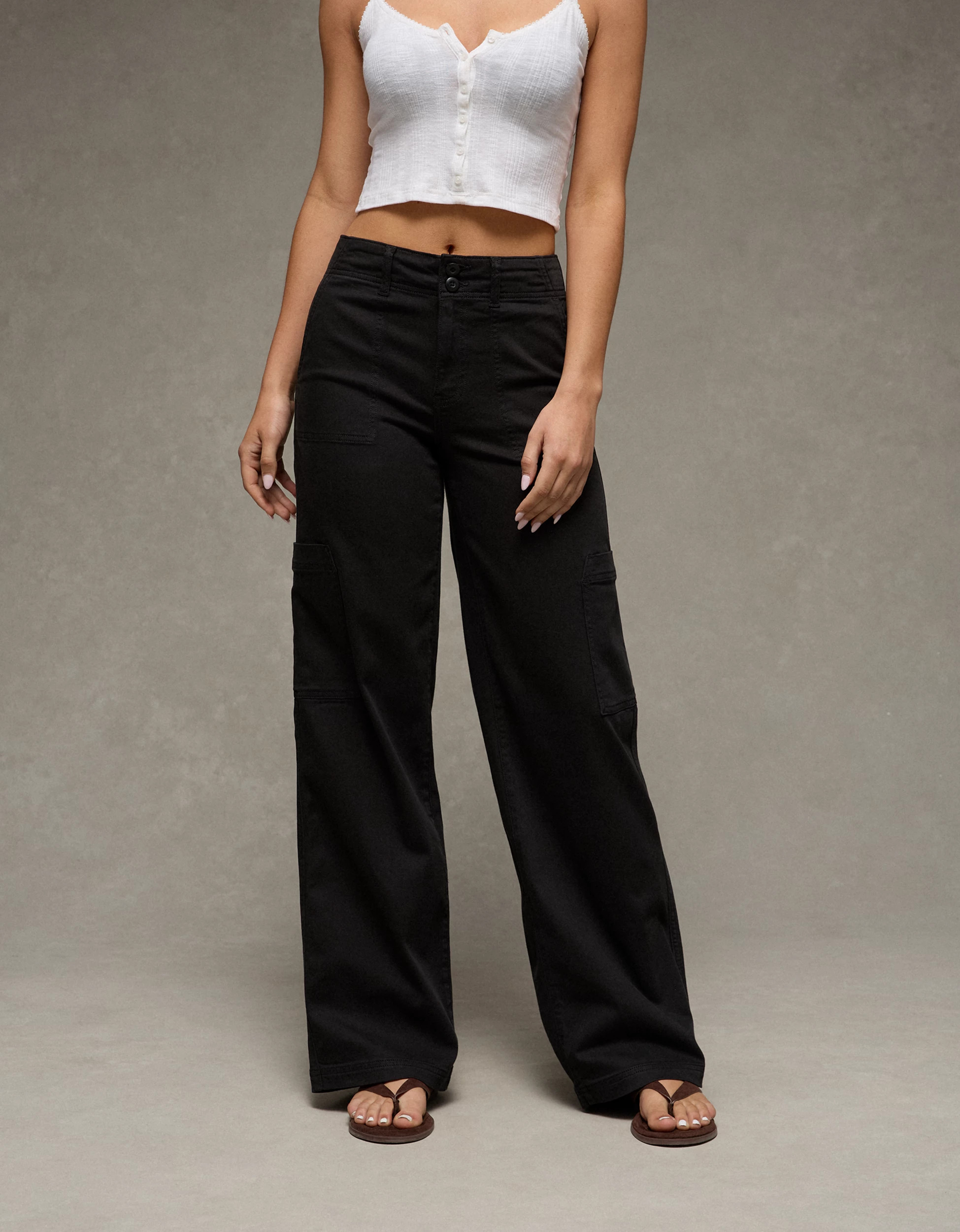 Online Exclusive AE Stretch Super High-Waisted Wide-Leg Cargo Pant | American Eagle Outfitters (US & CA)