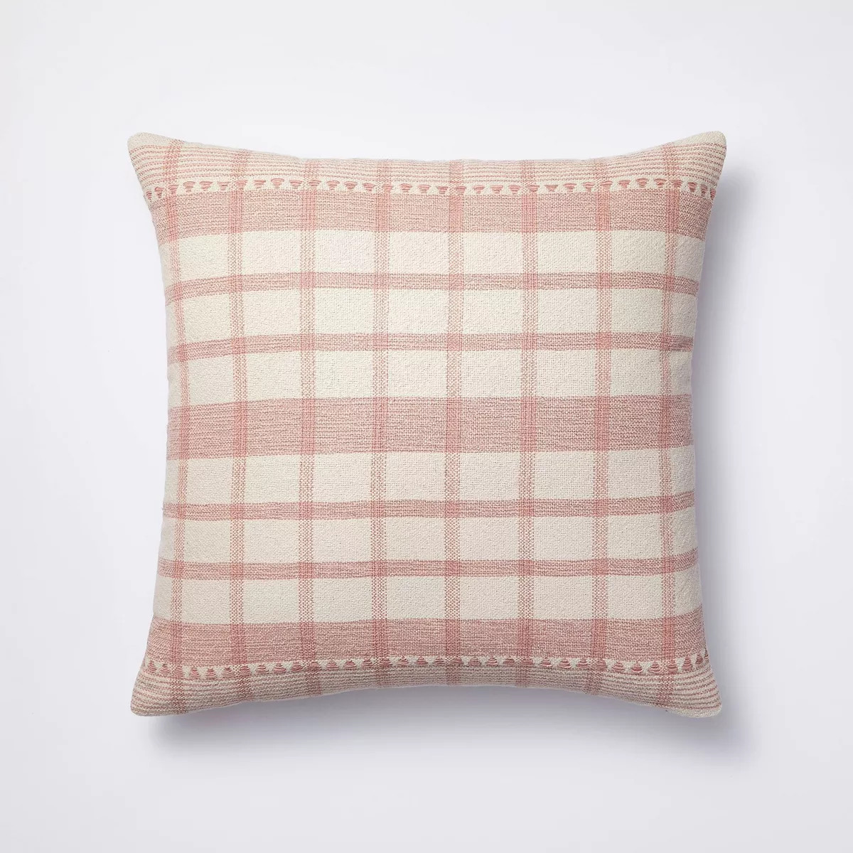 Square Woven Plaid Decorative Throw Pillow Mauve/Light Beige - Threshold™ designed with Studio ... | Target