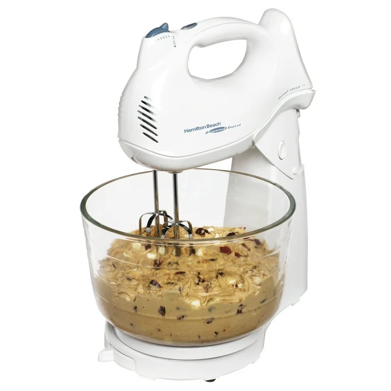 Hamilton Beach 6-Speed Power Deluxe Hand & Stand Mixer, 4 Quarts, White, Model 64695N | Walmart (US)