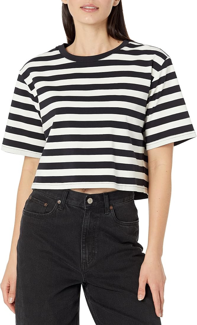 The Drop Women's Sydney Short-Sleeve Cropped Crewneck T-Shirt | Amazon (US)