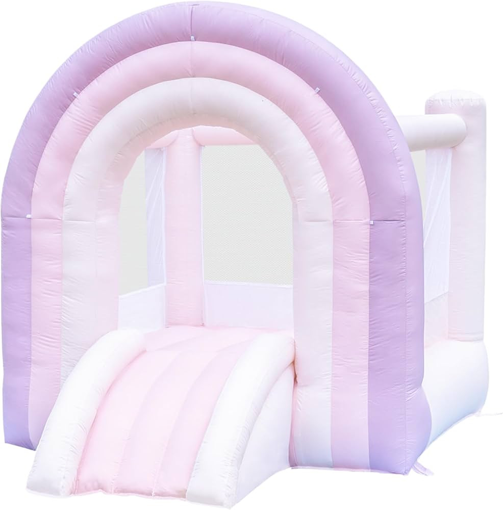 Magic Rainbow Bounce House, Kids Bounce House with Slide, Pink Bouncy House Indoor Outdoor, Blowe... | Amazon (US)