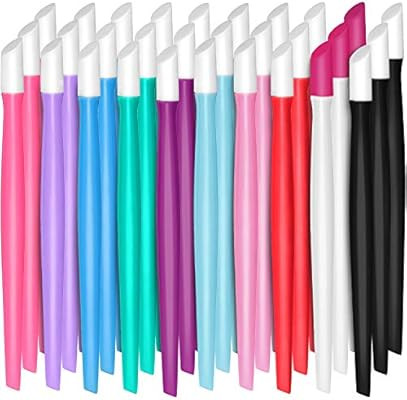 30 Pieces Plastic Handle Nail Cuticle Pusher Rubber Tipped Nail Cleaner Colored Nail Art Tool for... | Amazon (US)