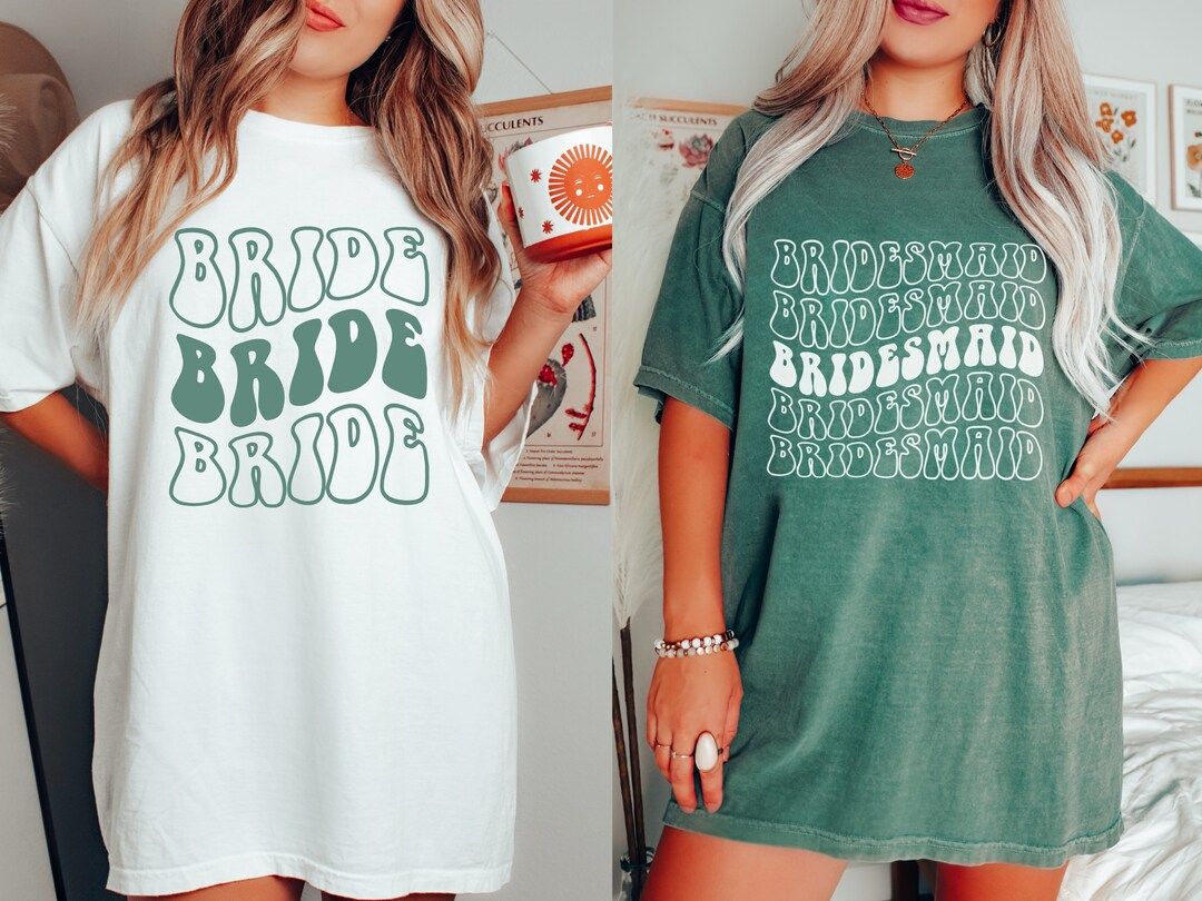 Comfort Colors Retro Bride Shirt Groovy Bachelorette Oversized - Etsy | Etsy (US)