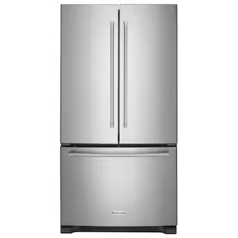 KitchenAid Counter-depth 20-cu ft French Door Refrigerator with Ice Maker and Water dispenser (St... | Lowe's