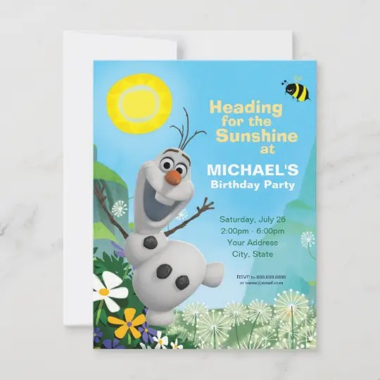 Frozen Olaf | Summer Birthday Party Invitation | Zazzle.com | Zazzle