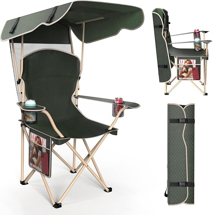 Portable Camping Chair with Canopy - Folding Chair with Canopy, Durable 600D Oxford Canopy Chair ... | Amazon (US)