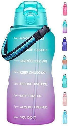 Fidus Large 1 Gallon Motivational Water Bottle with Paracord Handle & Removable Straw - BPA Free ... | Amazon (US)