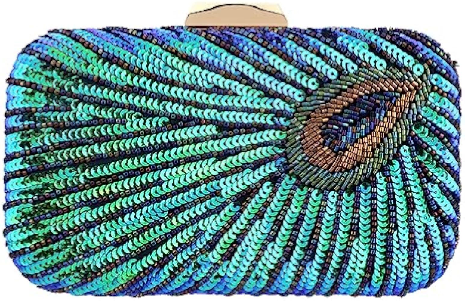 Peacock Evening Clutch Beaded Sequins Party Wedding Purse. | Amazon (US)
