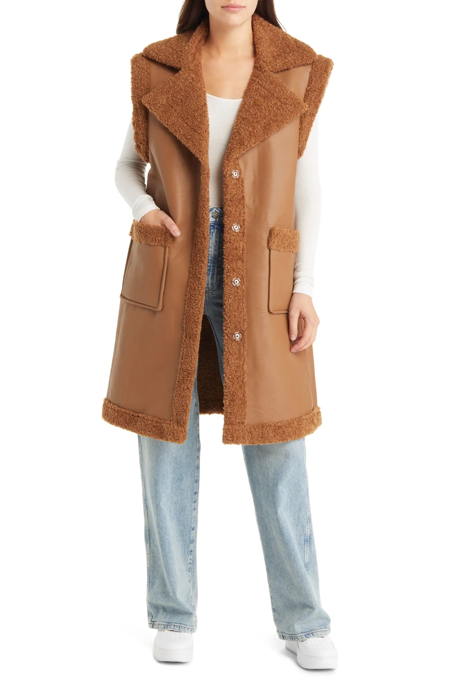 Faux Shearling Long Vest | Nordstrom