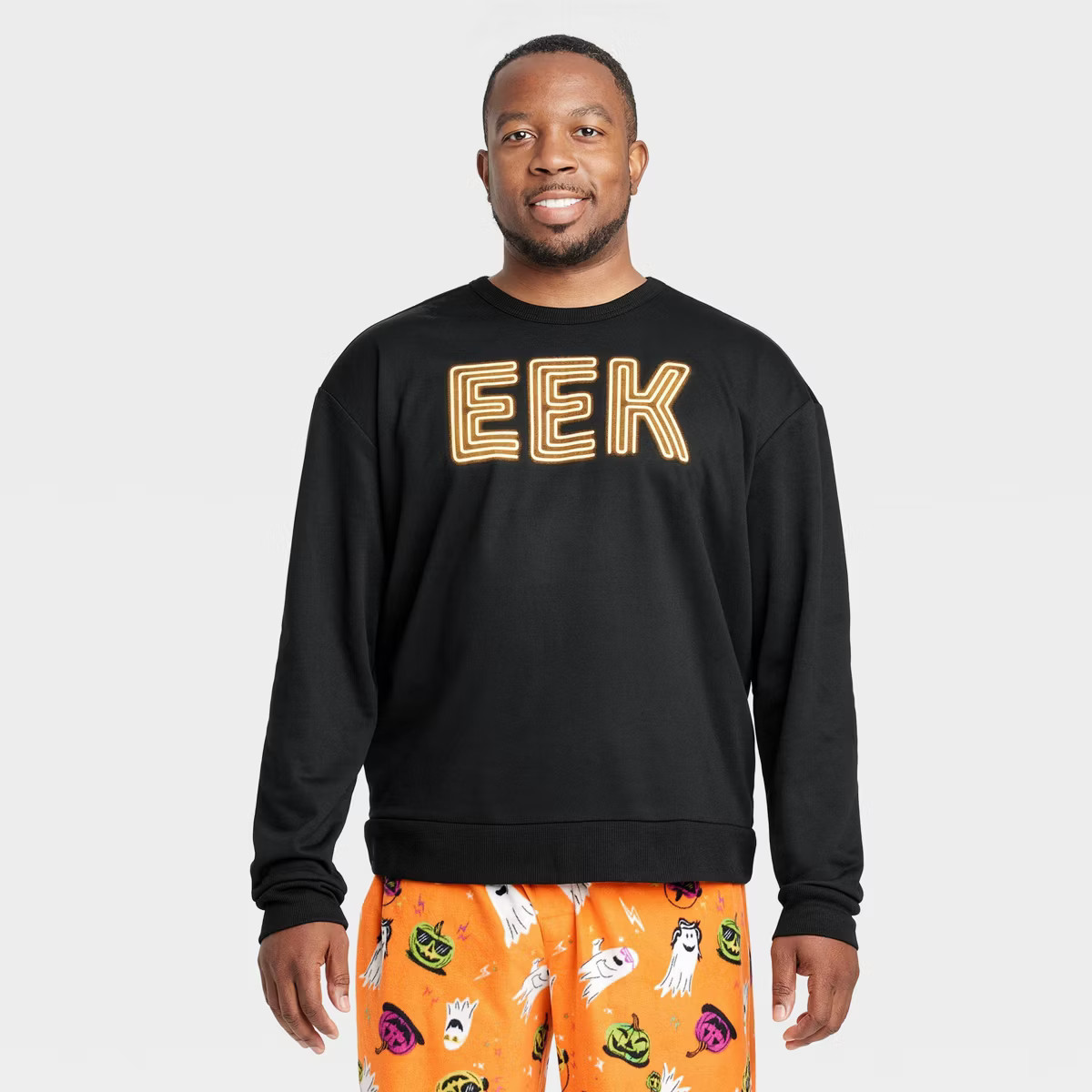 Men's Glow-in-the-Dark Crewneck Halloween Matching Family Pajama Sleep Sweatshirt - Hyde & EEK! B... | Target
