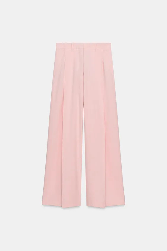 ZARA WOMAN COLLECTIONTrousers made from a linen-blend yarn. High-waist with belt loops. Featuring... | Zara UK