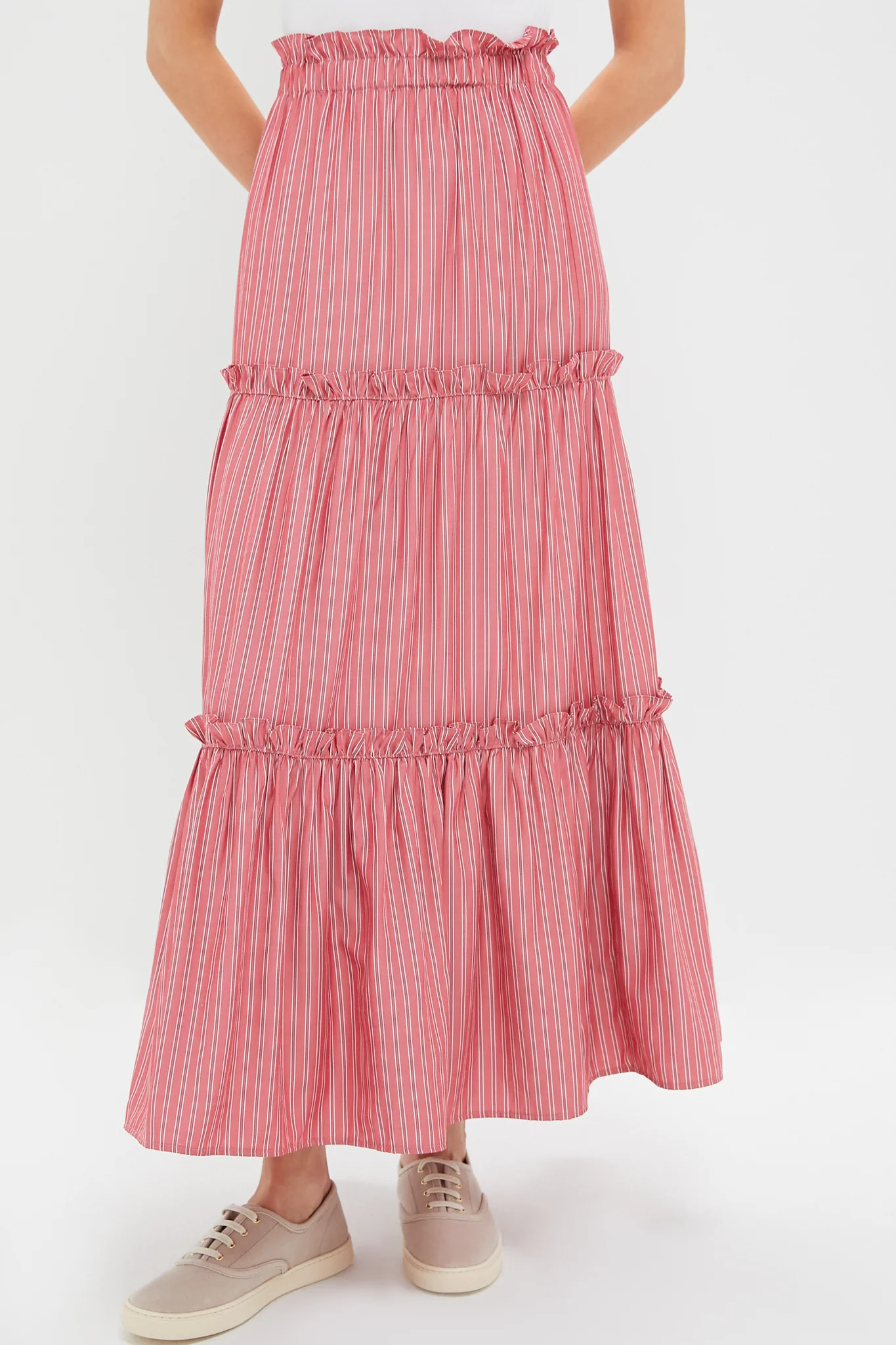 Ruby Red Stripe Prado Skirt | Tuckernuck (US)