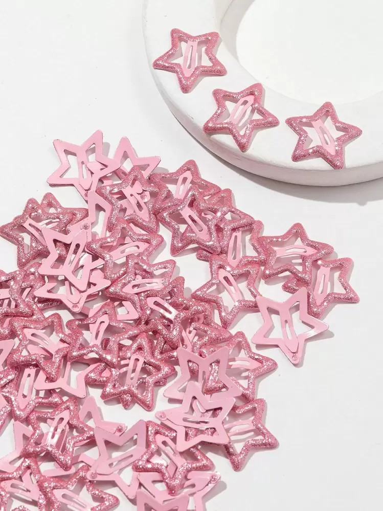 10pcs Women Pink Star Shaped Fashion Hair Clips For Women Street Pink Accessories | SHEIN
