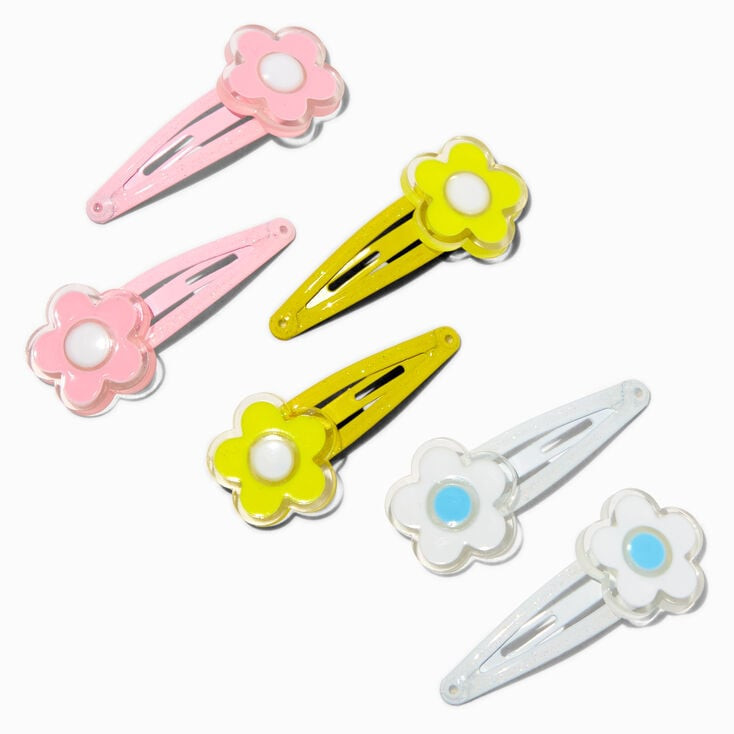 Claire's Club Pastel Flower Snap Hair Clips - 6 Pack | Claire's (UK)