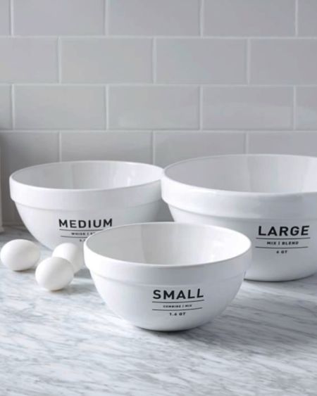 Minimalist style ceramic mixing bowl set of 3.

#LTKunder100 #LTKFind #LTKhome