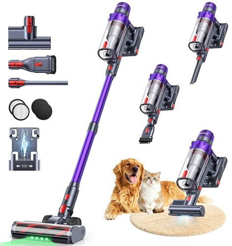 SMOTURE Cordless Vacuum Cleaner, 650W 55KPA 70Mins Vacuum Cleaners for Home, Cordless Stick Vacuum with LED Touch Screen, Anti-Tangle Wireless Vacuum, Handheld Vacuum for Pet Hair/Carpet/Floor | Amazon (US)