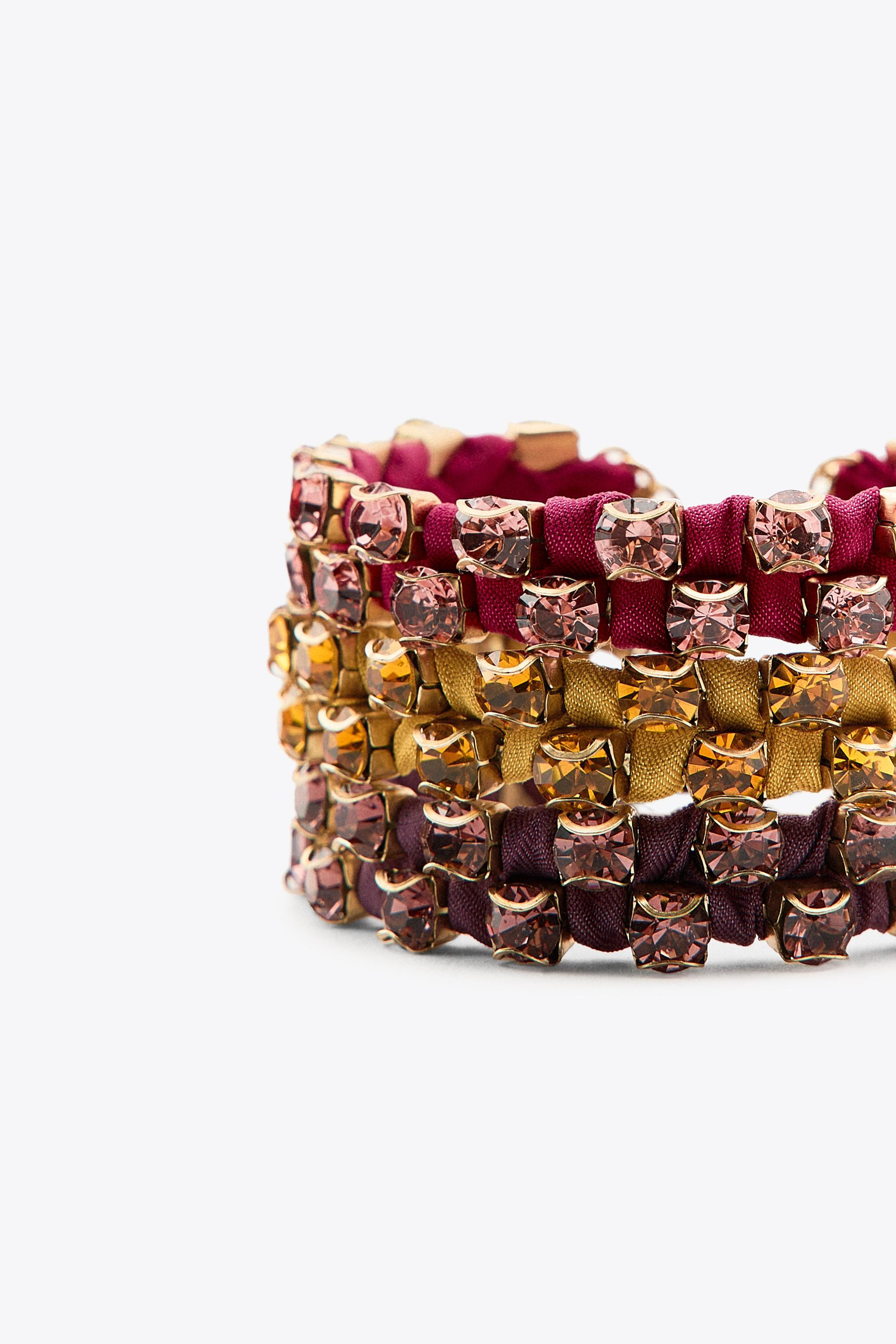 3-PACK OF WOVEN JEWEL BRACELETS | Zara US