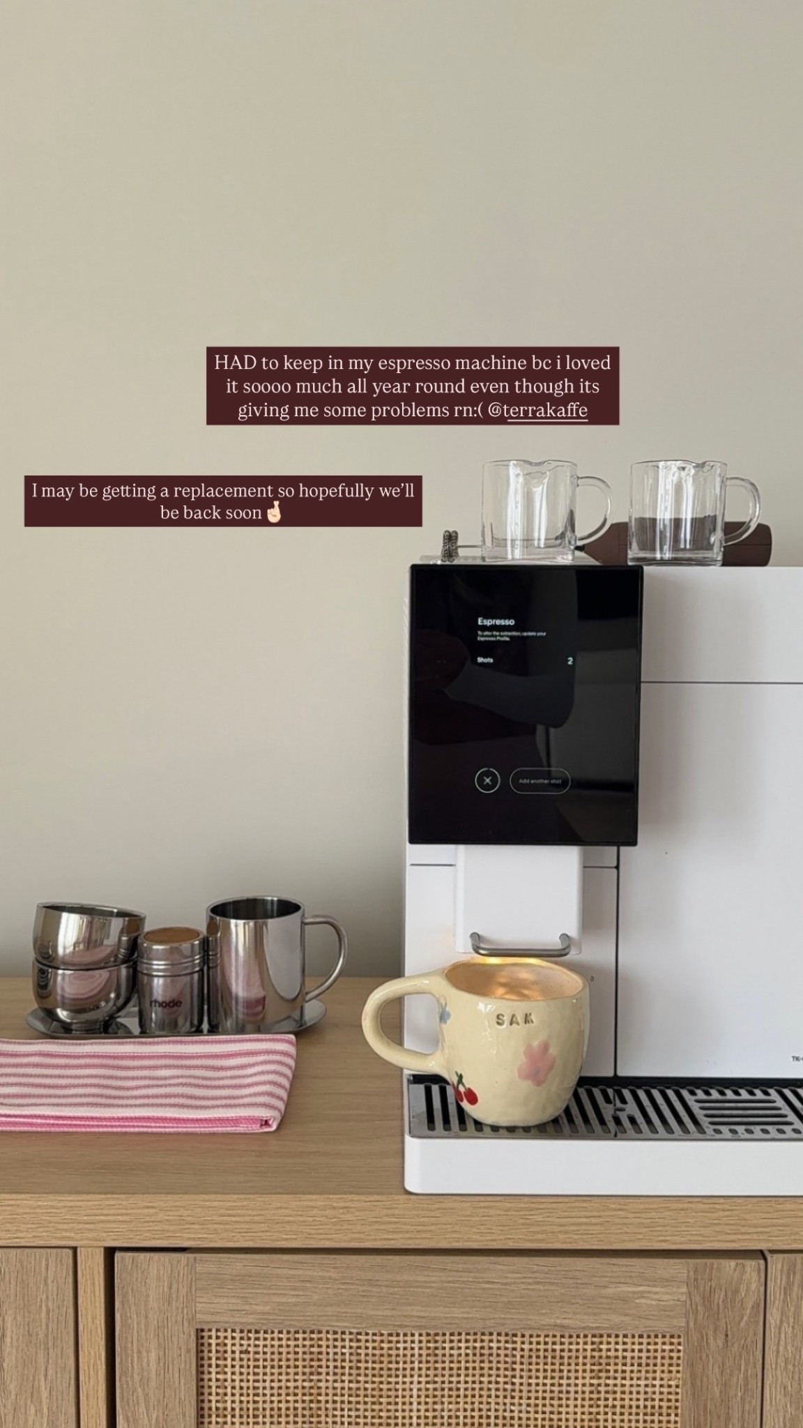 HAD to keep in my espresso machine bc i loved it soooo much all year round even though its giving me some problems rn:( @terrakaffe  I may be getting a replacement so hopefully we’ll be back soon🤞🏻

#LTKHome #LTKHoliday #LTKGiftGuide
