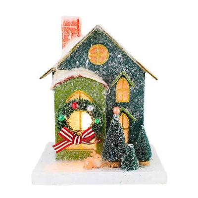 Cody Foster 7.0 Inch Petite Green House Christmas Putz House , Christmas Decor Putz Christmas (1P... | Target
