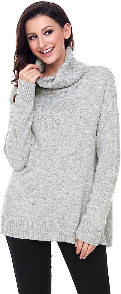 Enafad Womens Cozy Turtleneck Knit Sweaters Long Sleeve Pullover Tops Warm and Lightweight | Amazon (US)