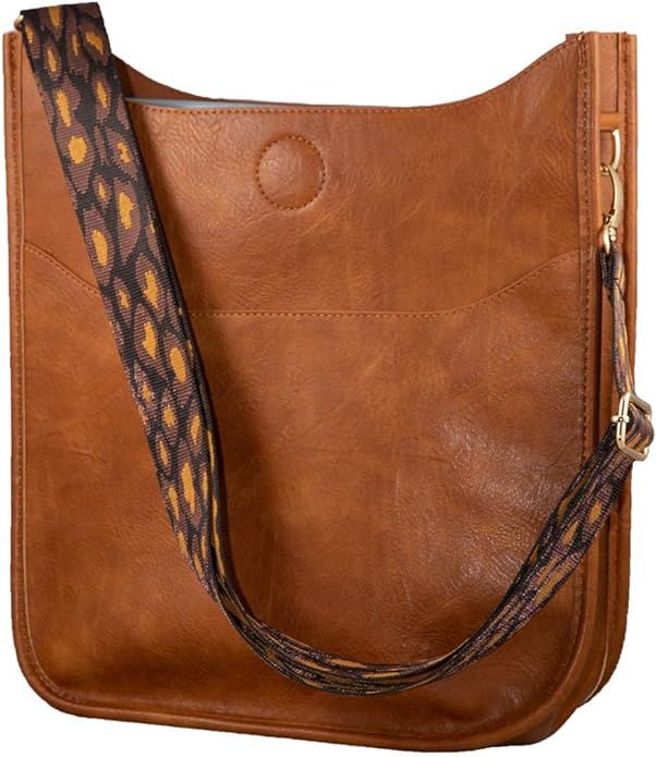 Pinafore Vegan Leather Crossbody Fashion Shoulder Bag with Adjustable Strap | Amazon (US)