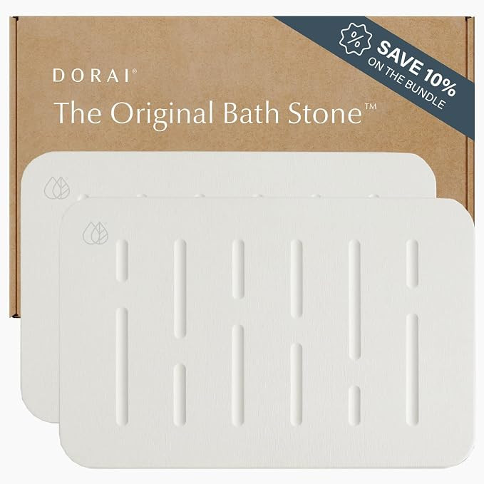 Dorai Home Stone Bath Mat Set - Premium Diatomaceous Earth Bath Floor Mats with Non-Slip Base, Fa... | Amazon (US)