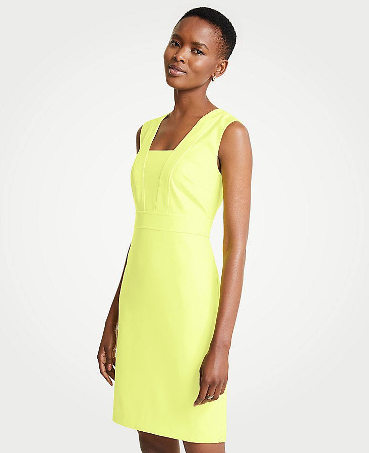 Seamed V-Neck Sheath Dress | Ann Taylor (US)