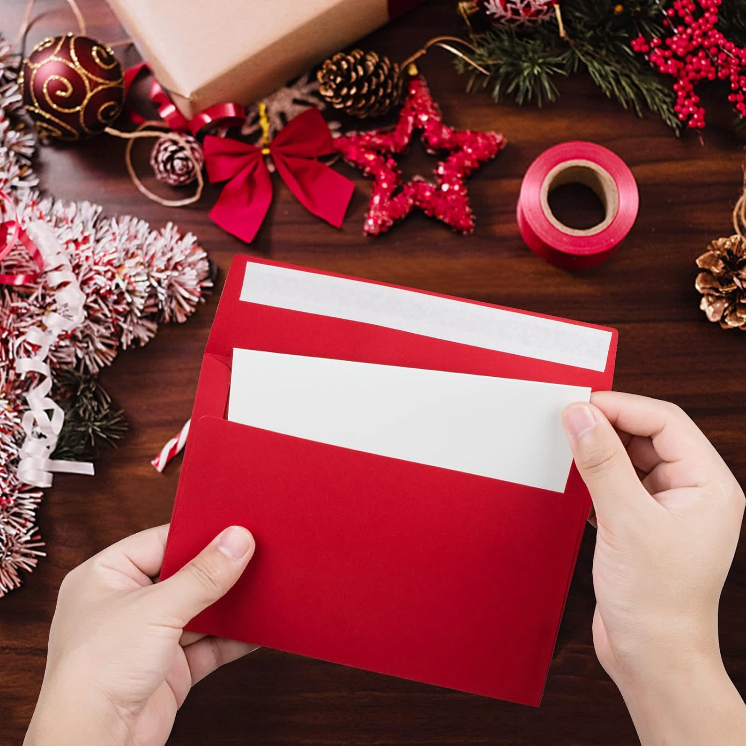 50 Pack Red Envelopes, 5 x 7 Inch Envelopes,A7 Envelopes, Card Envelopes, Invitation Envelopes, P... | Amazon (US)