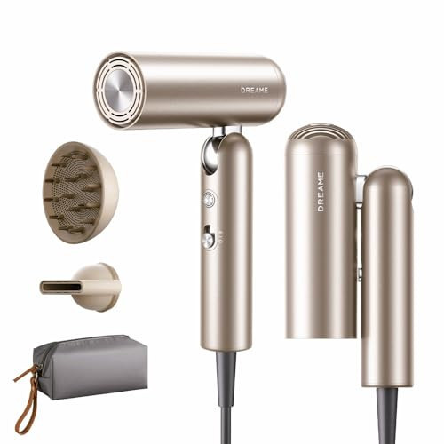 Dreame Pocket Pro Hair Dryer, Dual Voltage Travel Blow Dryer with Diffuser, 1300W Professional HighSpeed Ionic Hair Blower, Fast Drying, Low Noise, Lightweight, No Heat Damage, Global Travel 120V/240V | Amazon (US)