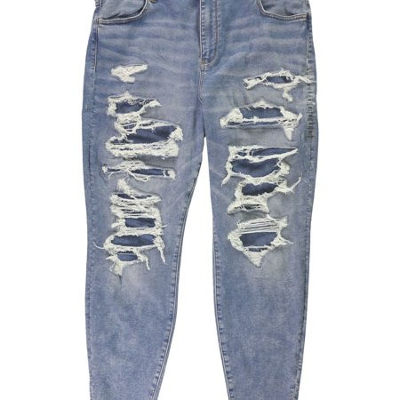 American Eagle Womens Repair Crackle Jeggings Blue 20 Regular | Walmart (US)