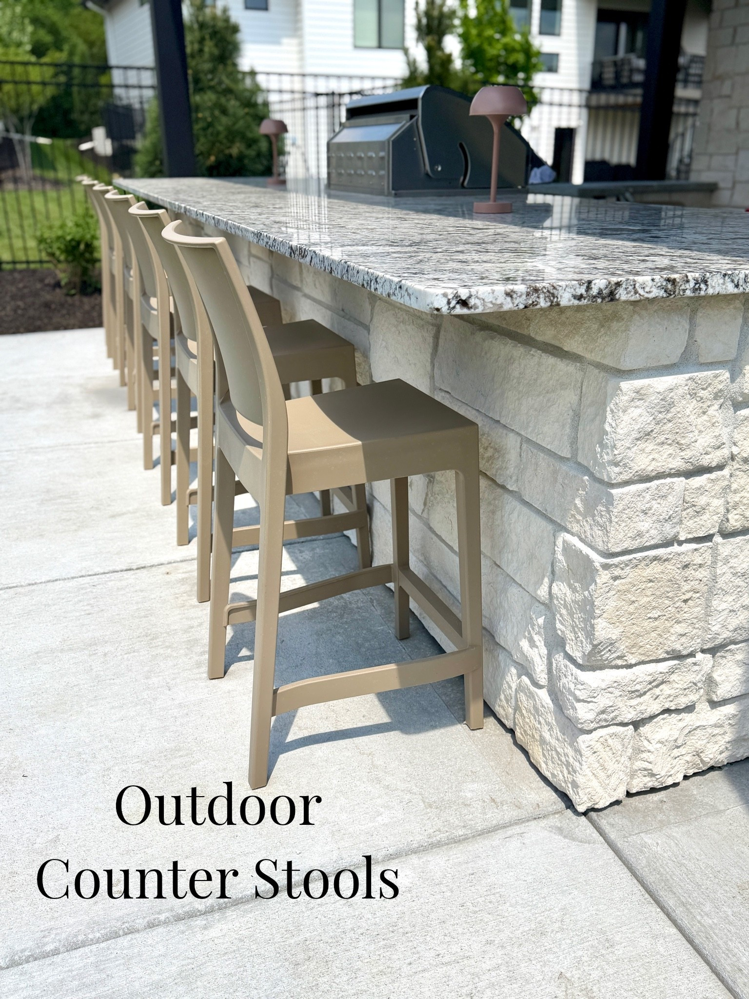 Love these all weather outdoor counter height bar stools with a back. Great neutral color and easily wipes off to clean.

#LTKdayinmylife #LTKHome #LTKActive