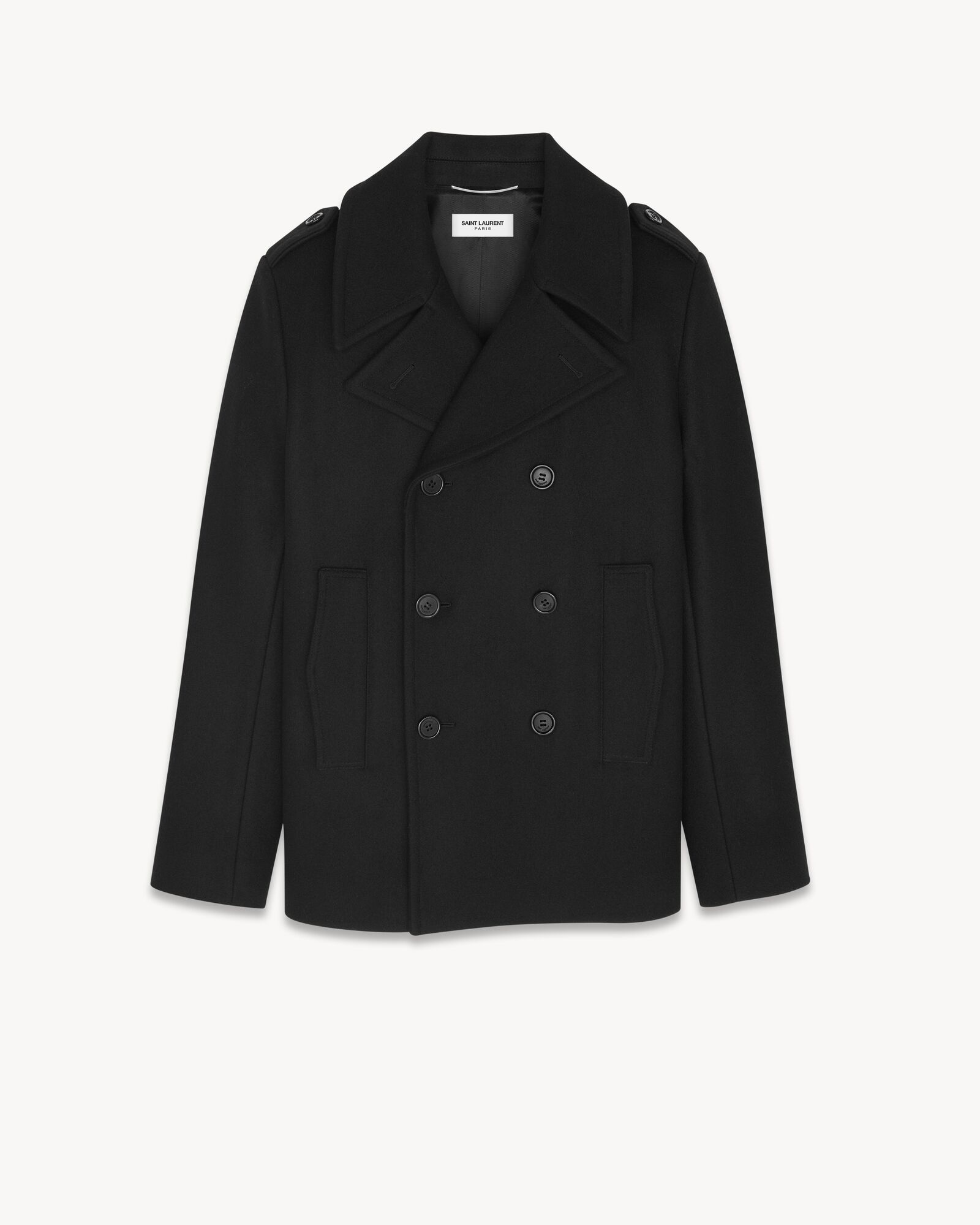 double-breasted peacoat in wool | Saint Laurent Inc. (Global)