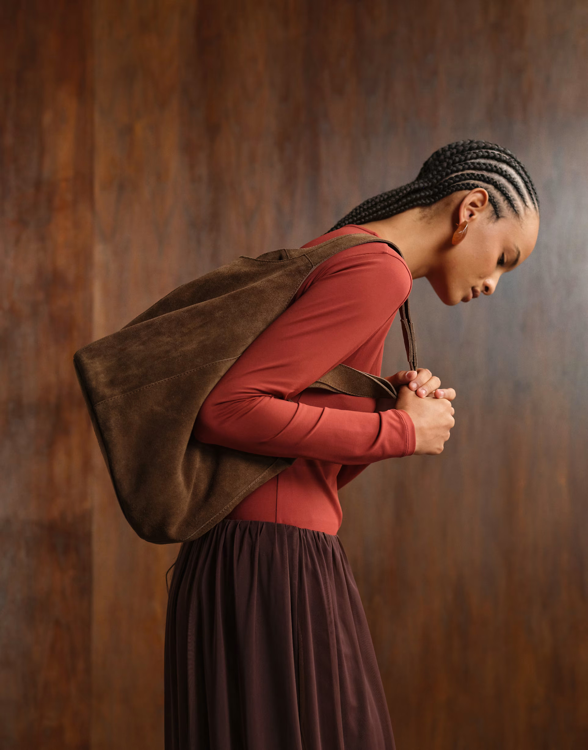 ASOS DESIGN suede slouch tote bag in light chocolate | ASOS | ASOS (Global)