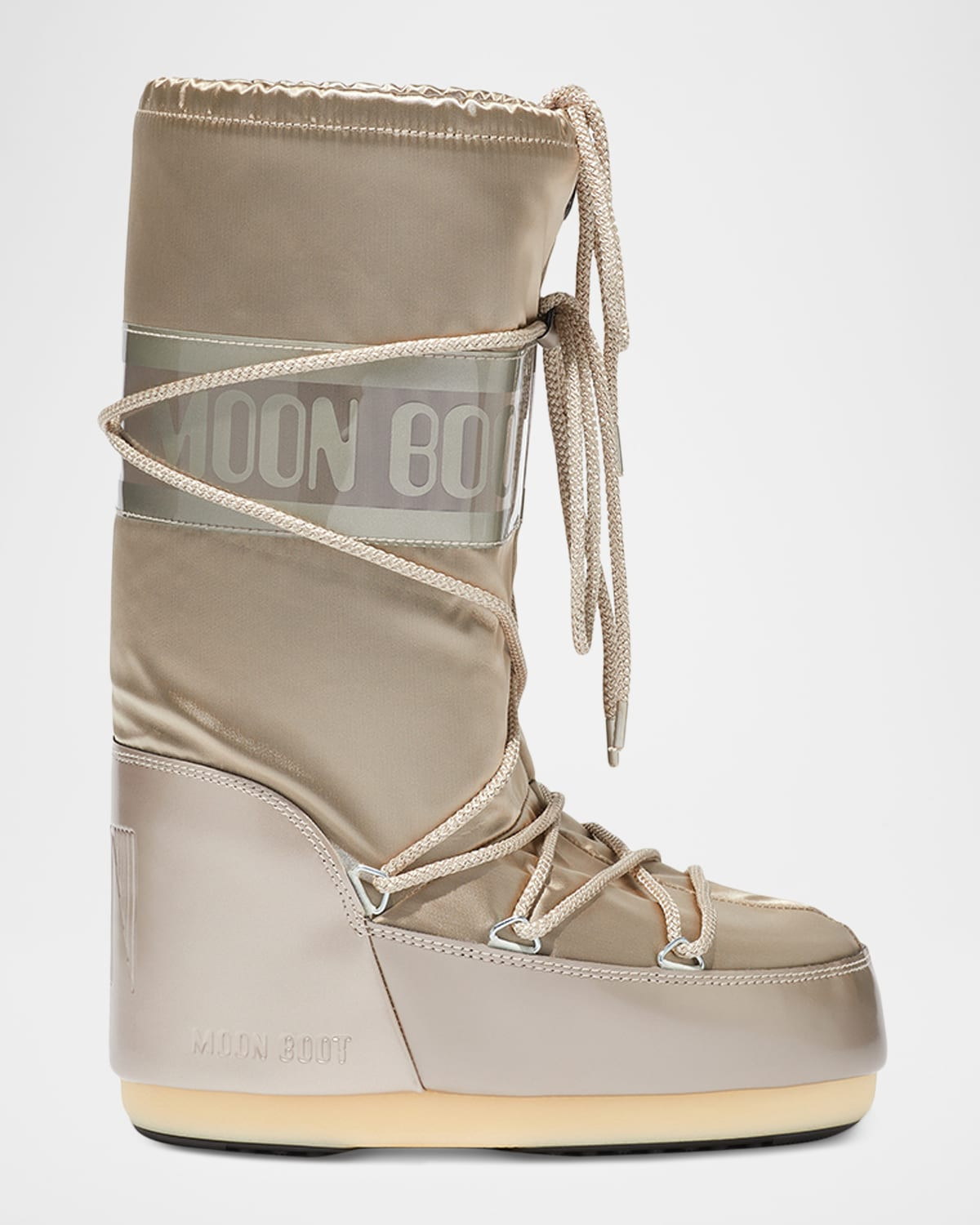 Icon Glance Platinum Satin Boots | Neiman Marcus