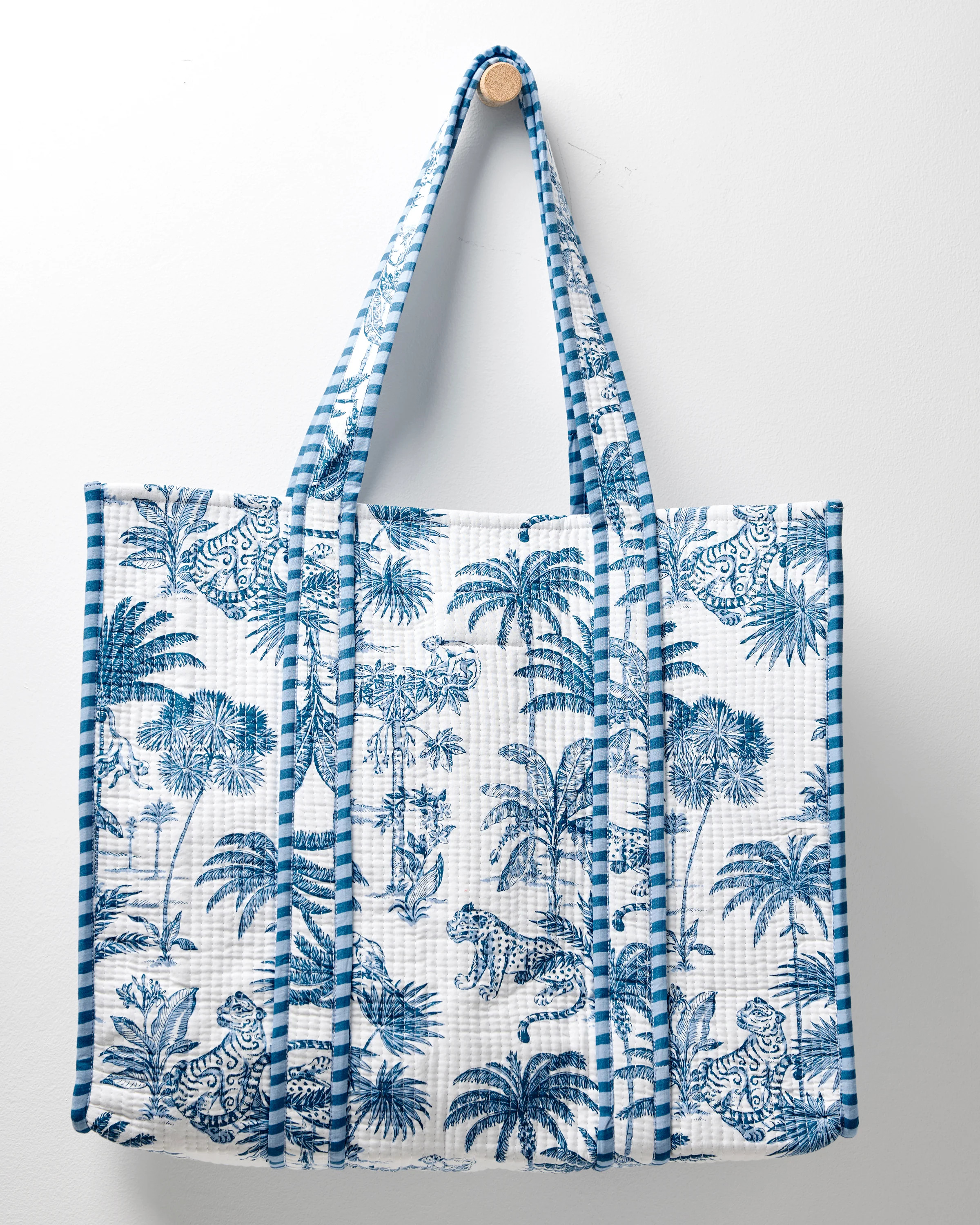 Tropical Toile - Traveler Tote - Cloud | Printfresh