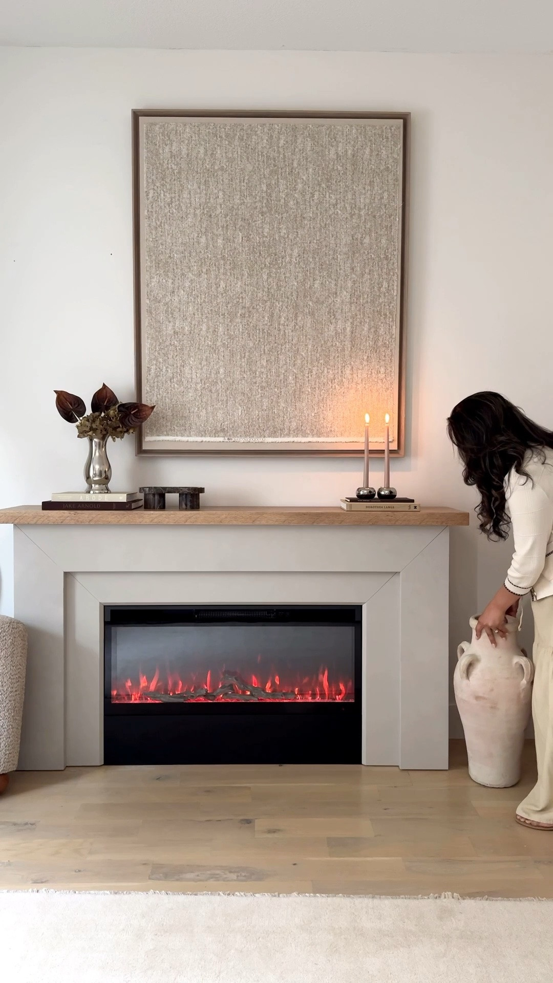 This electric fireplace from @Real Flame  has quickly become one of our favorite additions to our home. ✨
We love the realistic flames, smart controls, built-in timer, and how easy it is to move and style in different spaces. It’s the perfect blend of convenience, comfort, and timeless style 💛


#Home styling 
#Home decor
#ad

#LTKHome