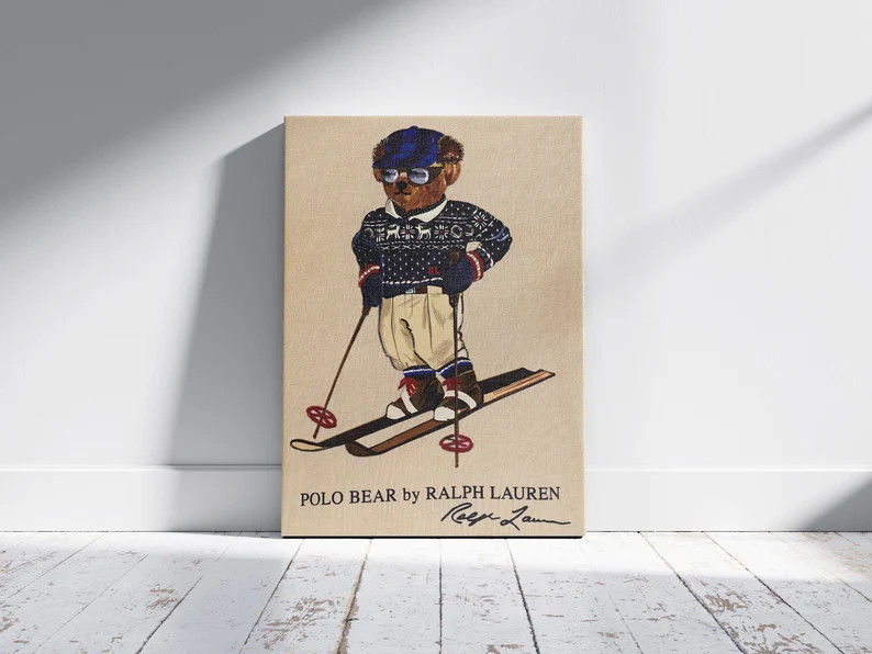 Polo Bear Wall Art Poster, Fashion Magazine Poster, Vintage Fashion Magazine Poster, Printable Po... | Etsy (US)