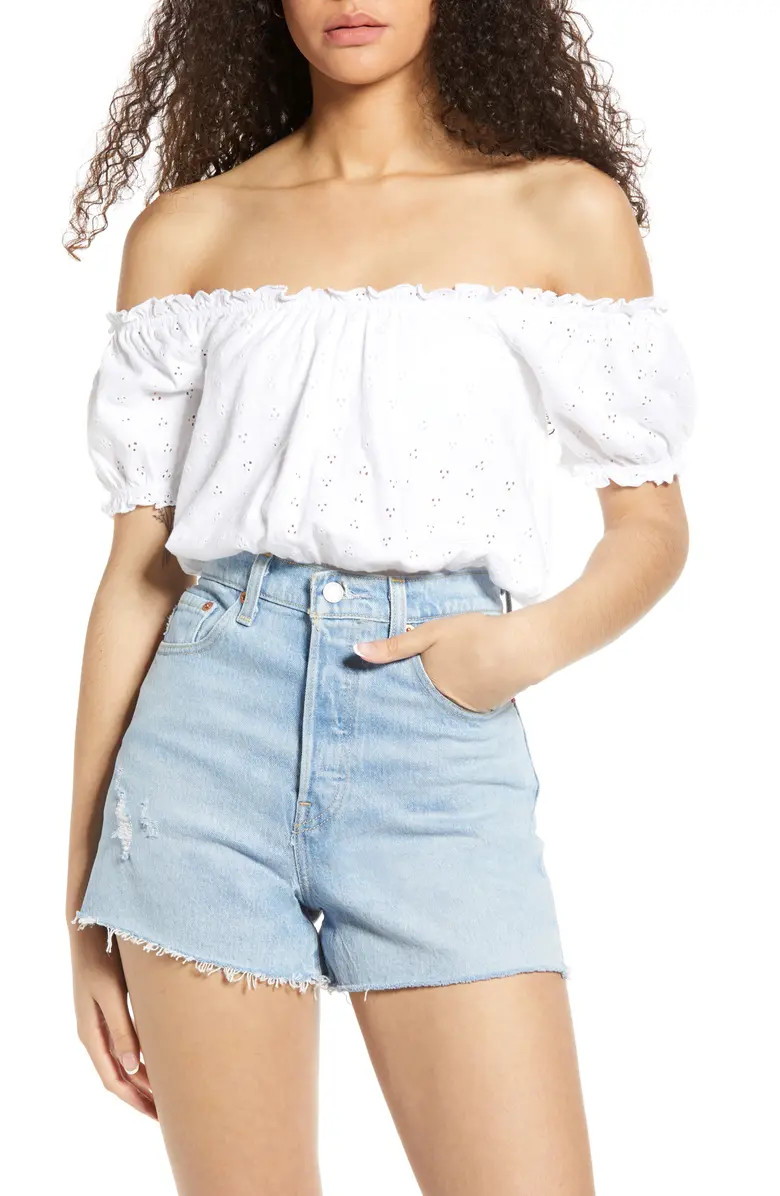 Off the Shoulder Eyelet Top | Nordstrom