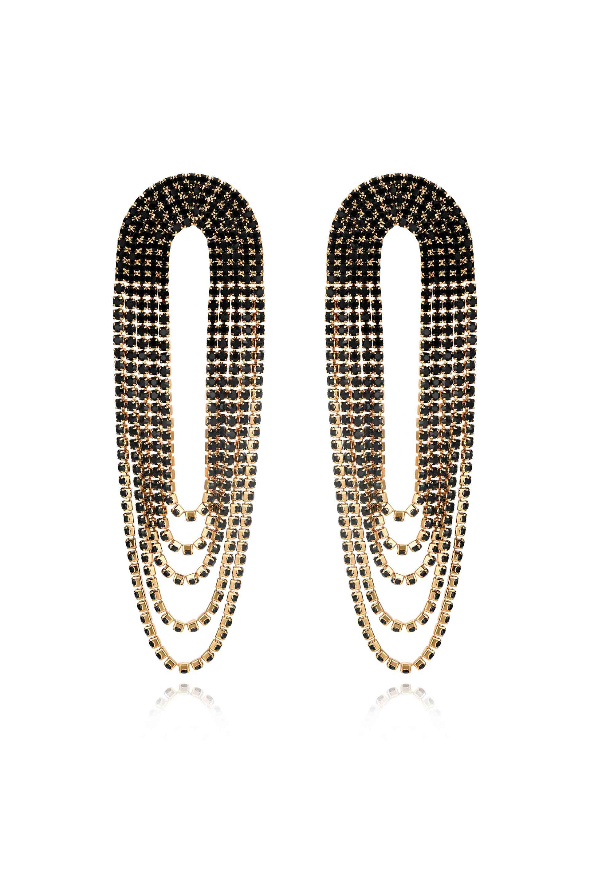 Crystal Drape Fringe Earrings | Ettika