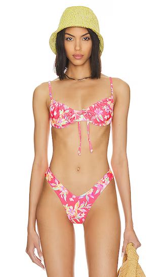 Ruched Underwire Bikini Top in Viva Dreama Pink Print | Revolve Clothing (Global)