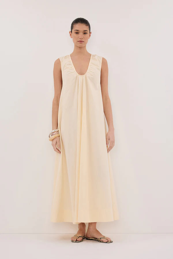 GABBY BUTTERMILK COTTON MIDI DRESS | DISSH