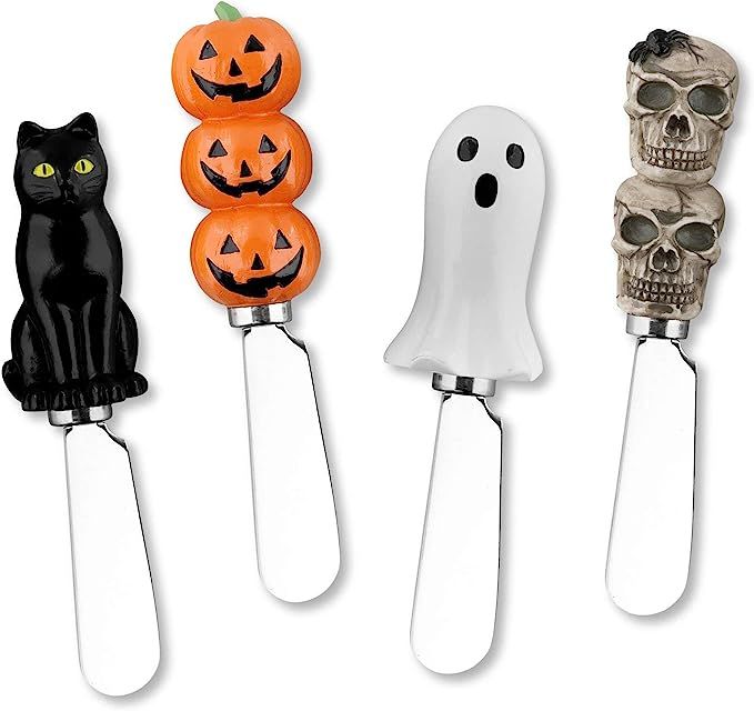 Supreme Housewares Mr 4-Piece Hand Painted Resin Handle Cheese Spreader, 5", Halloween(Assorted) | Amazon (US)